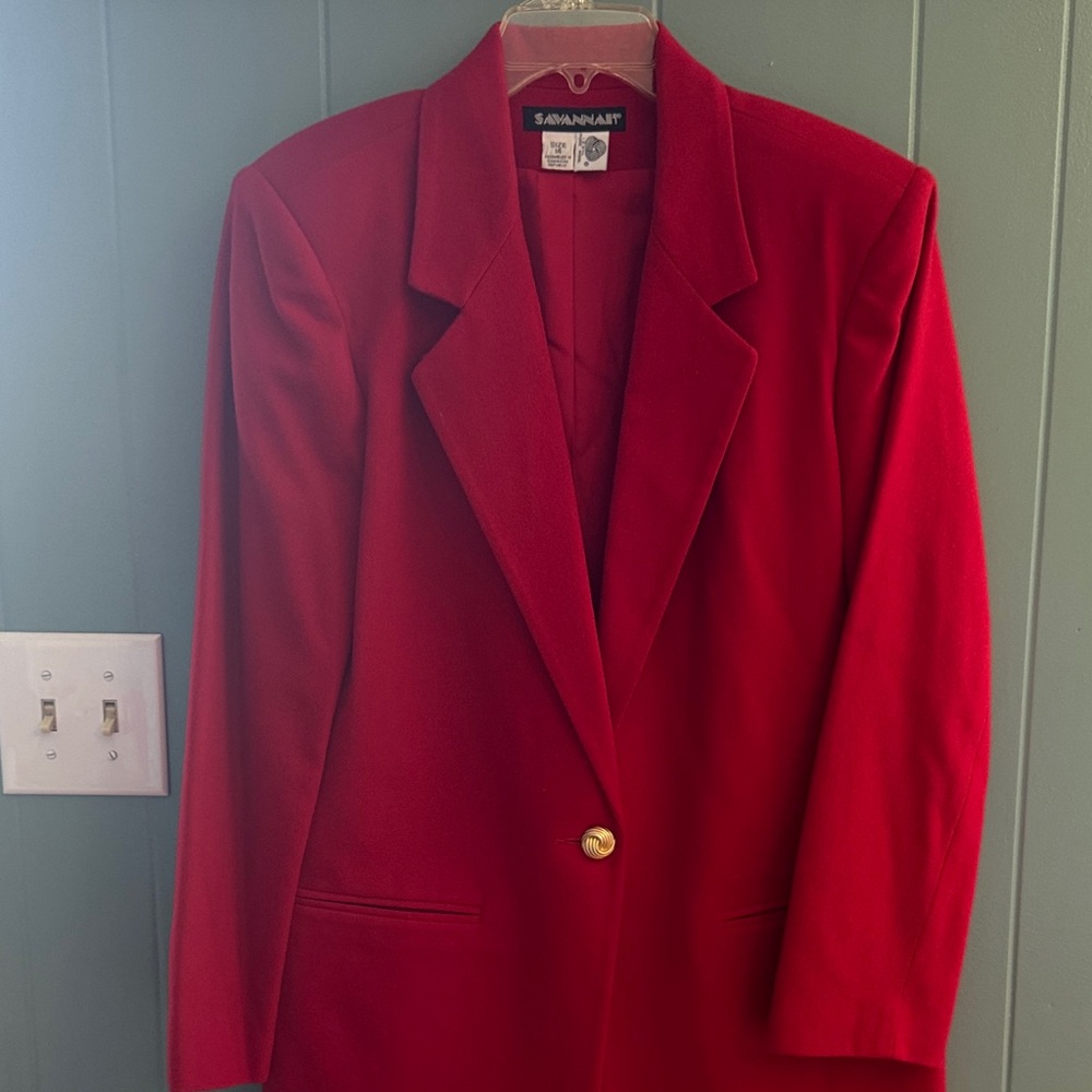 Savannah Vibrant Red Jacket with Gold Accent